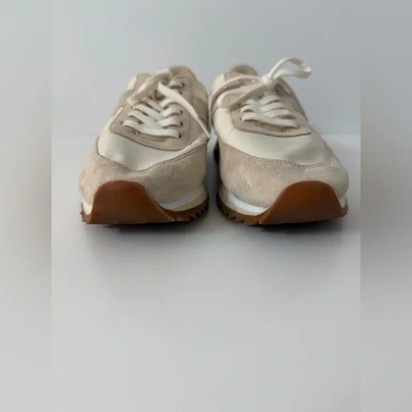 J. Crew Women's Trainers in “Metallic” Cream and Clay/Gray Color, Size 9 - Picture 6 of 10